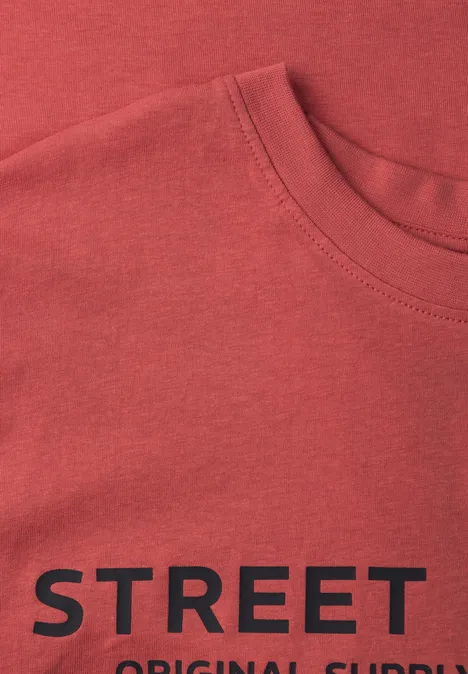 T-Shirt mit Logo-Print dull coral