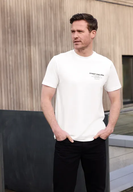 Shirt met logo-opdruk bright white