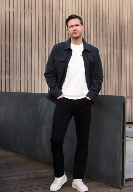 Shirt met logo-opdruk bright white