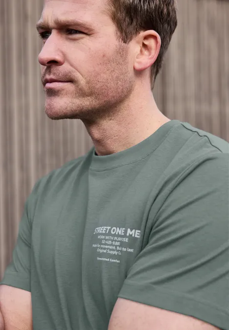 T-Shirt mit Logo-Print dusty mint T-Shirt mit Logo-Print dusty mint