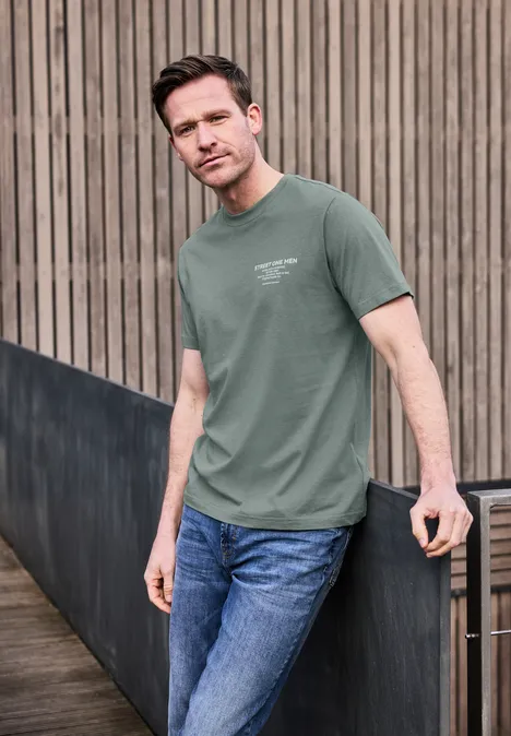 T-Shirt mit Logo-Print dusty mint