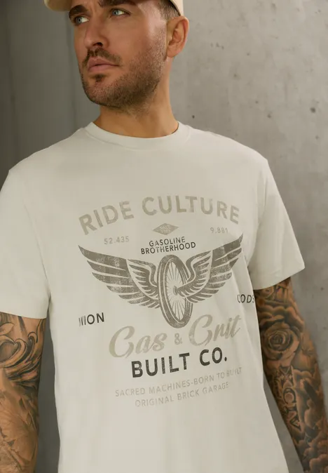 T-Shirt mit Frontprint white sand T-Shirt mit Frontprint white sand