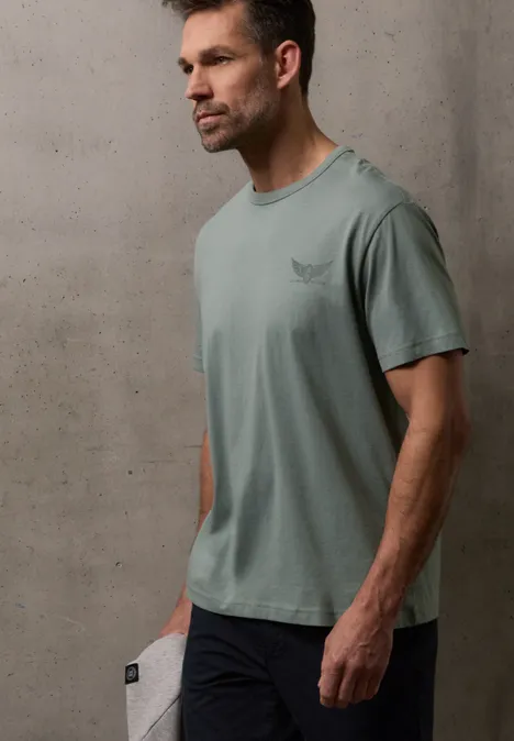 T-Shirt mit kleinem Print dusty mint