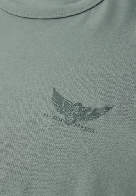 T-Shirt mit kleinem Print dusty mint