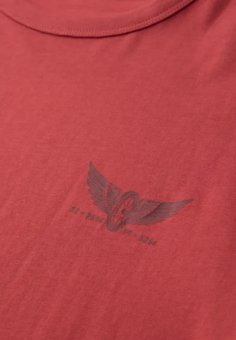 T-Shirt mit kleinem Print dull coral