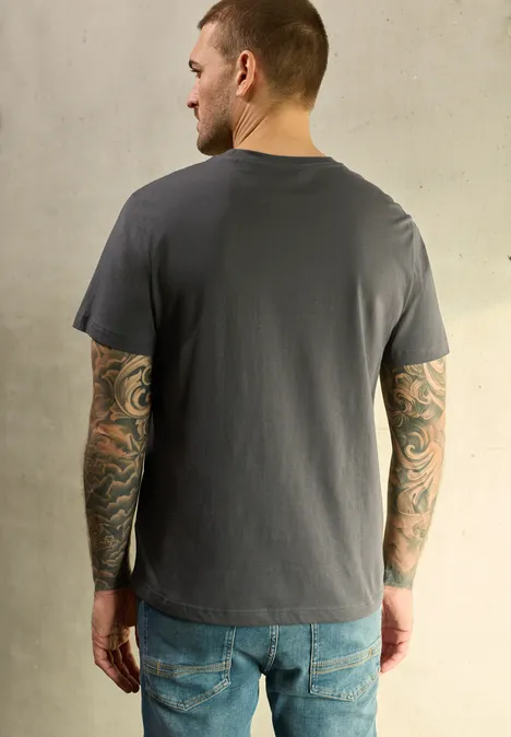 T-Shirt mit Frontprint oil grey T-Shirt mit Frontprint oil grey