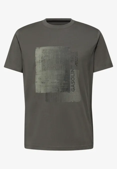 T-Shirt mit Frontprint oil grey T-Shirt mit Frontprint oil grey