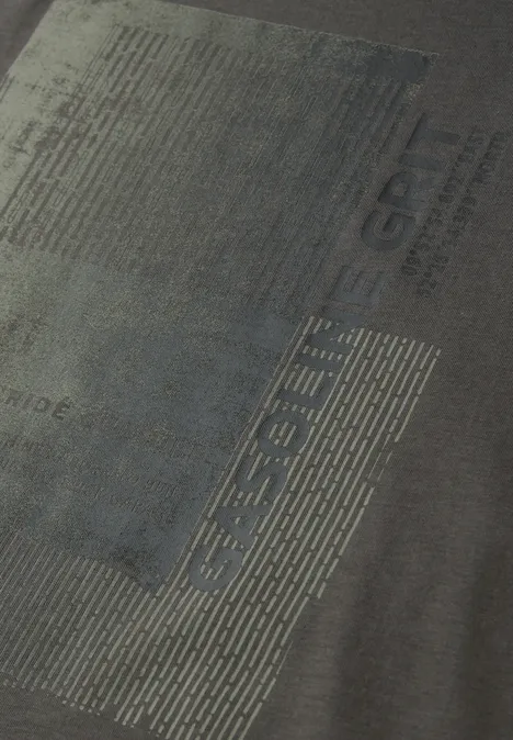 T-Shirt mit Frontprint oil grey T-Shirt mit Frontprint oil grey