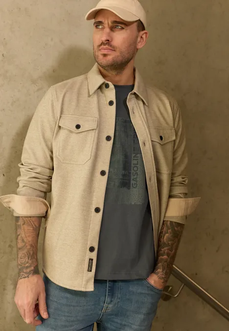 T-Shirt mit Frontprint oil grey T-Shirt mit Frontprint oil grey