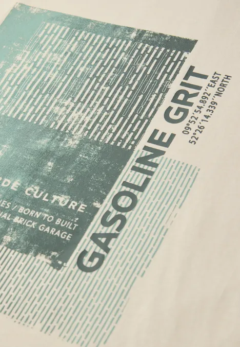 T-Shirt mit Frontprint white sand