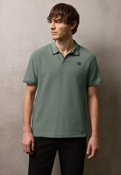 Struktur Poloshirt dusty mint