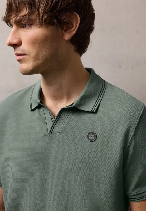 Struktur Poloshirt dusty mint