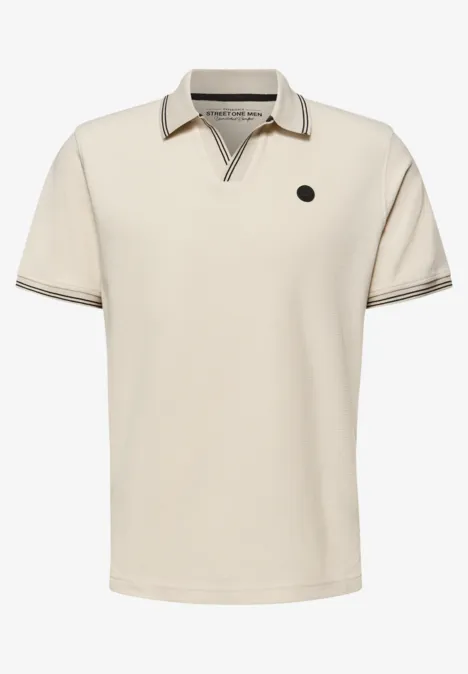 Struktur Poloshirt white sand