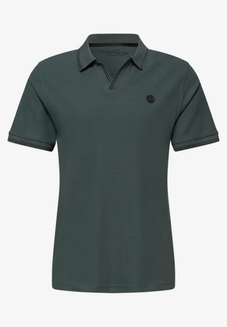 Poloshirt met structuur sea green Poloshirt met structuur sea green