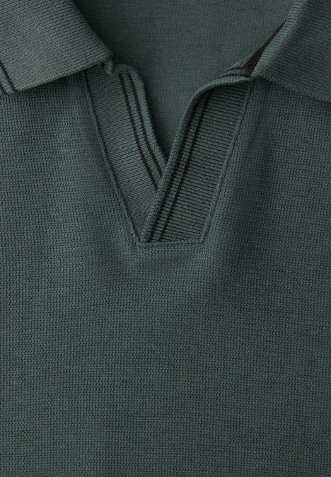 Poloshirt met structuur sea green Poloshirt met structuur sea green
