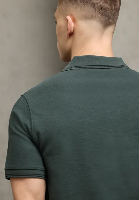 Poloshirt met structuur sea green Poloshirt met structuur sea green