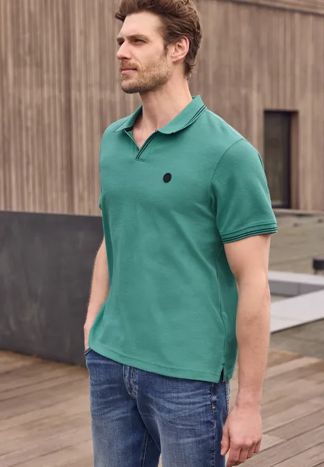 Kurzarm Poloshirt mit Struktur caribbean green Kurzarm Poloshirt mit Struktur caribbean green