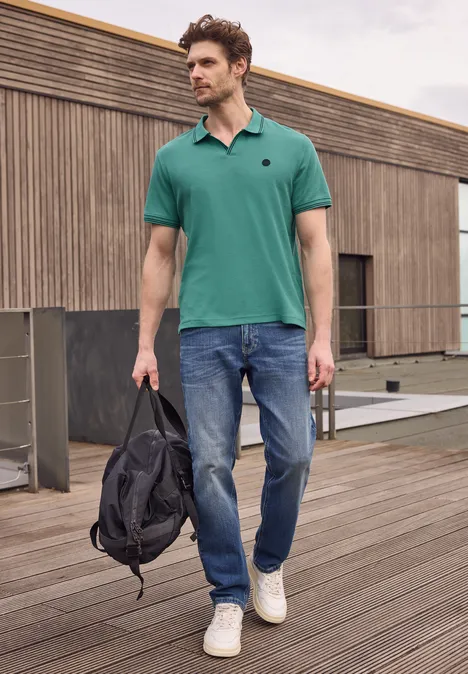 Kurzarm Poloshirt mit Struktur caribbean green Kurzarm Poloshirt mit Struktur caribbean green