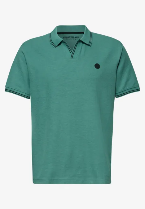 Kurzarm Poloshirt mit Struktur caribbean green