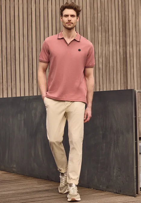 Kurzarm Poloshirt mit Struktur sunrise red Kurzarm Poloshirt mit Struktur sunrise red