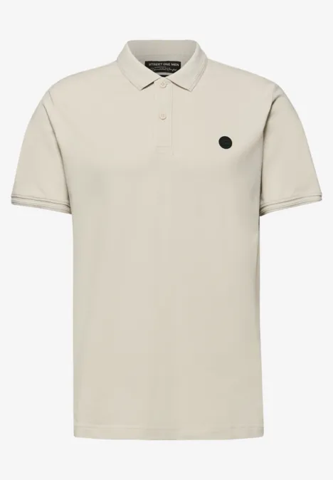 Basis poloshirt white sand