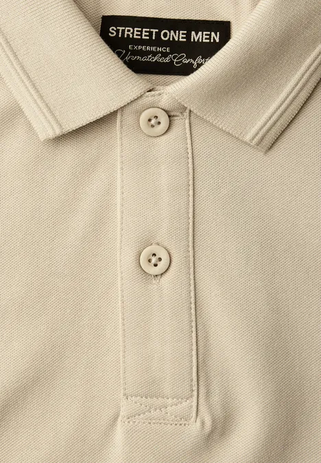 Kurzarm Poloshirt in Stretchqualität raw beige