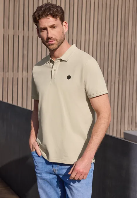 Kurzarm Poloshirt in Stretchqualität raw beige