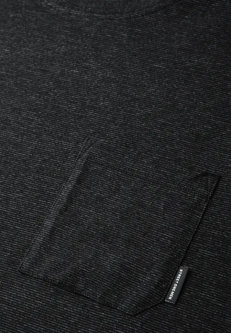 T-Shirt mit Brusttasche basic black T-Shirt mit Brusttasche basic black