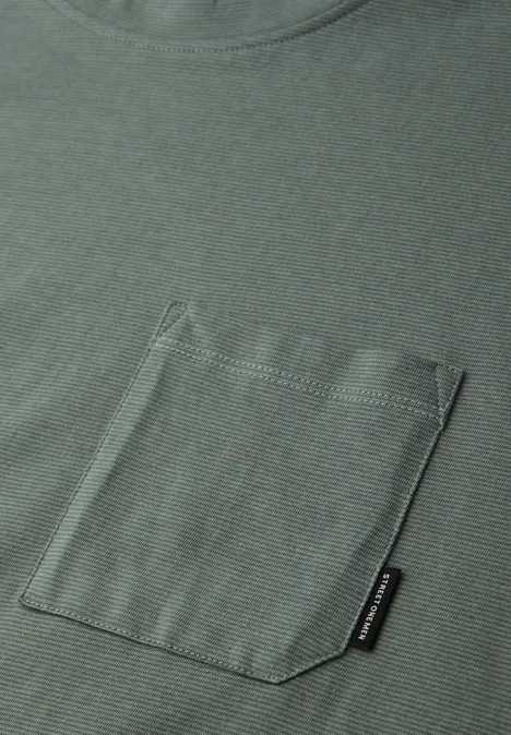 T-Shirt mit Brusttasche dusty mint T-Shirt mit Brusttasche dusty mint