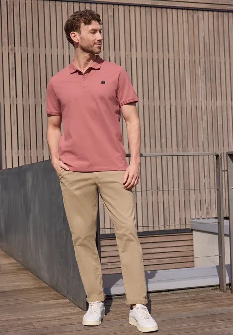 Basic Komfort-Poloshirt sunrise red