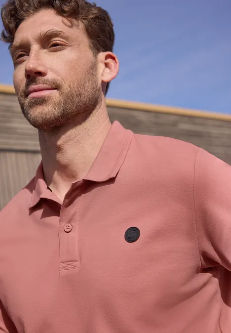 Basic Komfort-Poloshirt sunrise red