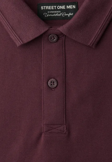 Basic Komfort-Poloshirt burnt crimson red
