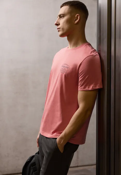 Shirt met borstprint dull coral