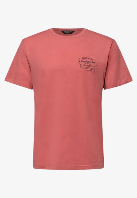 Shirt met borstprint dull coral