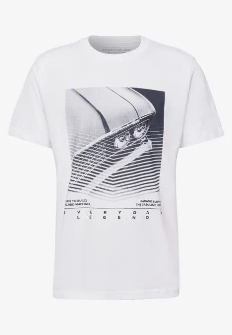 Shirt met print aan de voorkant bright white