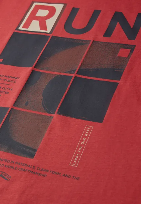 Shirt met print aan de voorkant dull coral