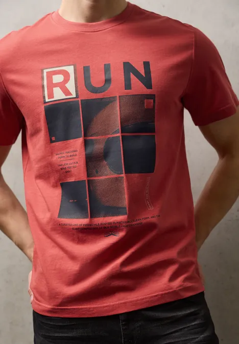 Shirt met print aan de voorkant dull coral