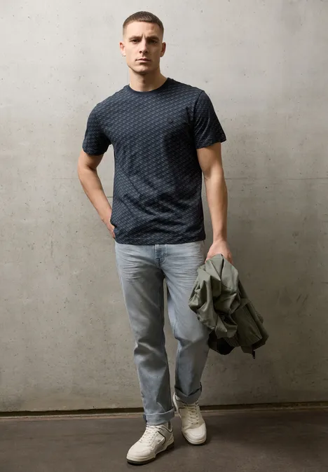 Shirt met print dark ink blue