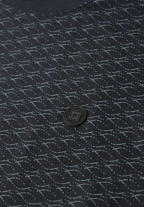 Shirt met print dark ink blue