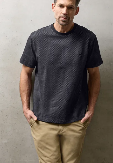 Shirt met textuur dark ink blue