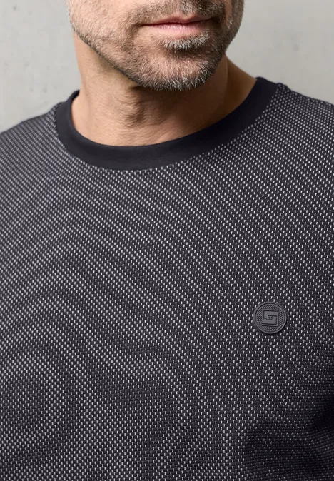 Shirt met textuur dark ink blue