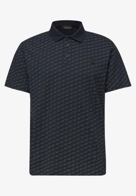 Gemustertes Poloshirt dark ink blue