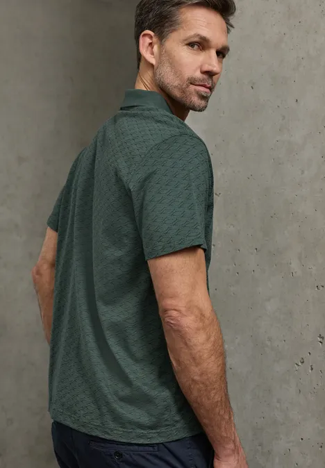 Poloshirt met patroon sea green Poloshirt met patroon sea green