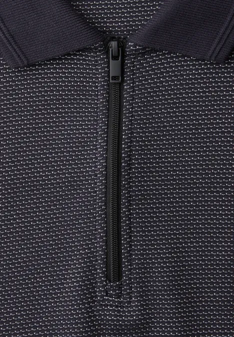 Polo à manches courtes avec détails de fermeture éclair dark ink blue Polo à manches courtes avec détails de fermeture éclair dark ink blue