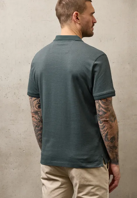 Kurzarm Poloshirt mit Zipperdetail sea green