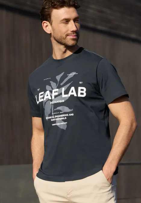 T-shirt à col rond et imprimé dark ink blue