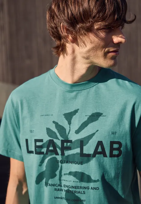 T-Shirt mit Rundhals und Print caribbean green