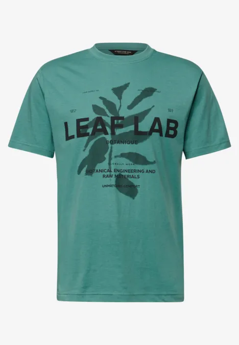 T-shirt à col rond et imprimé caribbean green