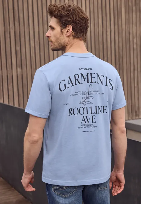 T-Shirt mit Rundhals und Backprint beach blue T-Shirt mit Rundhals und Backprint beach blue