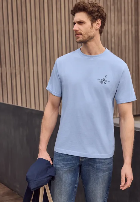 T-Shirt mit Rundhals und Backprint beach blue T-Shirt mit Rundhals und Backprint beach blue